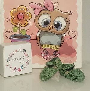 Handmade crochet mary janes